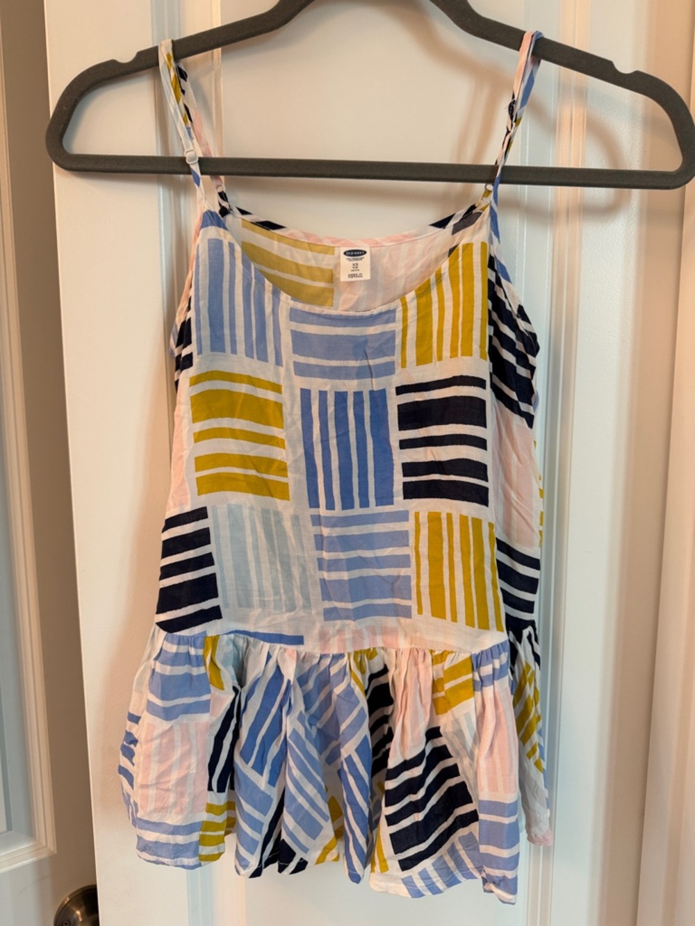 Old Navy Pink Striped Patchwork Tank Top